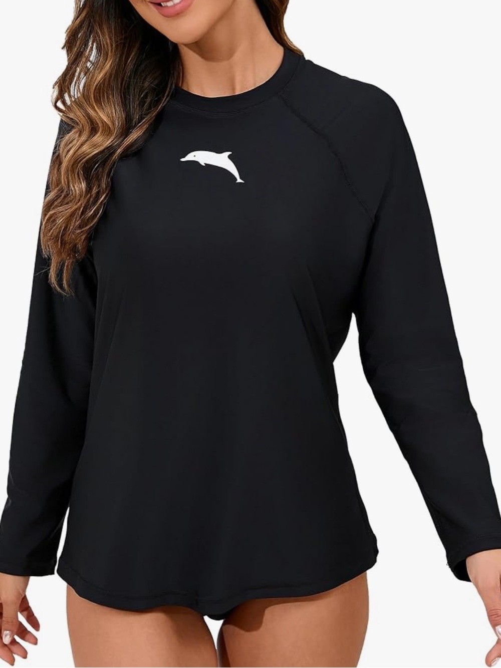 Halcurt woman’s long sleeve built in bra swim shirt swimsuit top medium
